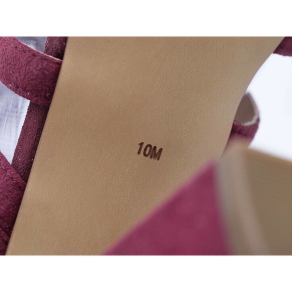 Halogen Sandals Womens 10 Red Faux Suede Strappy Lace Up Closed Toe Back Zip - Picture 8 of 11